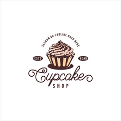 Cake Cupcake Sweet Logo Design Vector Image
