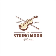 Violin Viola Fiddle Cello Bass Headstock Music Instrument Logo Design Vector Image © Great Hery