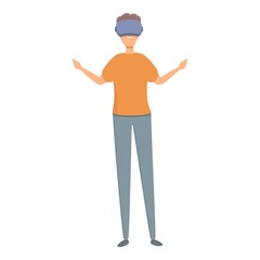 Vr headset icon cartoon vector. Online video. Walk gallery