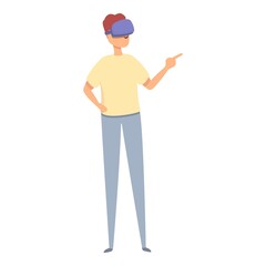 Vr glasses icon cartoon vector. Online video. Real walk