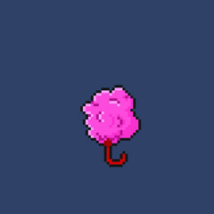 cotton candy in pixel art style