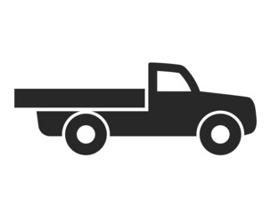 simple pickup truck silhouette icon - obrazy, fototapety, plakaty