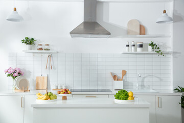A view of modern kitchen at home interior design lifestyle content