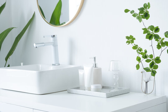 A view of modern bathroom at home lifestyle content with interior design 