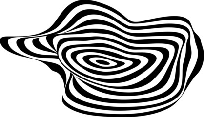 Abstract black and white stripe shape. Liquify Wave form.