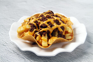 Freshly cooked snack food called Nacho Fries