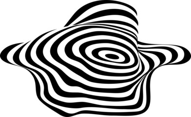 Abstract black and white stripe shape. Liquify Wave form.