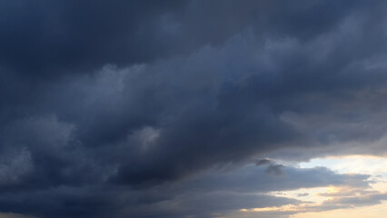 Obraz premium massive grey and blue overcast clouds background for weather forecast - abstract 3D rendering