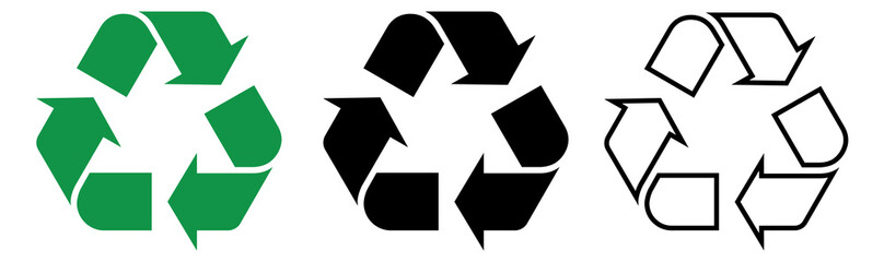 Recycle sign different format. Eco environments.