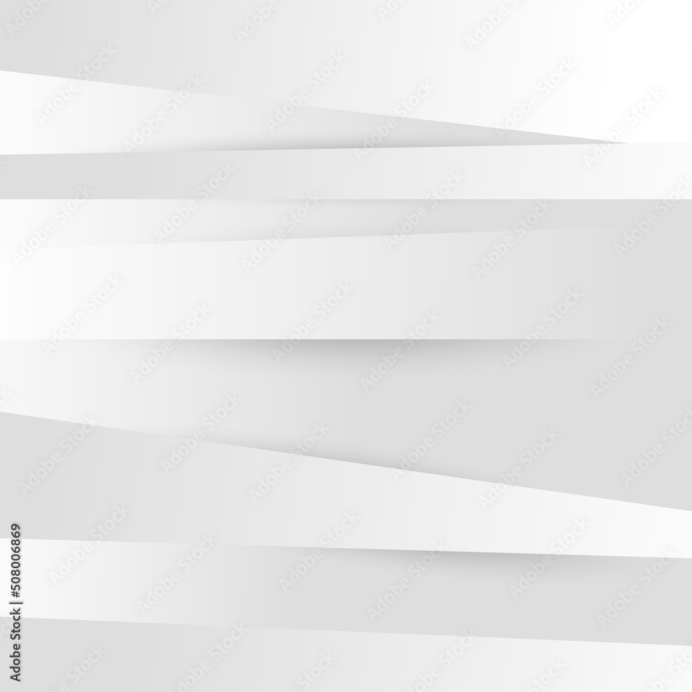 Poster Abstract white and gray gradient background. Modern minimalist design. Vector illustration with simple shapes like circle, square, rectangle. Monochrome light 3d futuristic design