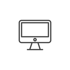 Computer monitor line icon