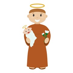 Santo Antonio de Padua com menino jesus - ilustração vetorial