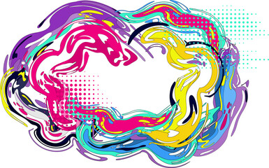 Color Liquid Wave flow frame. Abstract colorful shape.