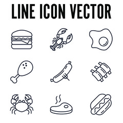 Meat and fish set icon symbol template for graphic and web design collection logo vector illustration