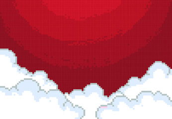 cloud background in pixel art style
