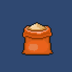 sack of brown sugar in pixel art style