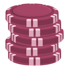Purple chips icon cartoon vector. Play card. Deck game
