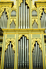 Major organ in a baroque church, to play religious music during the celebration of the Eucharist.
