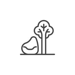 Open space area line icon