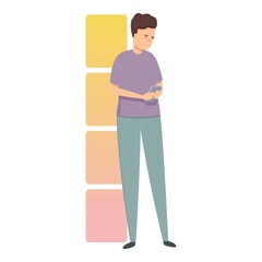 Performance unit icon cartoon vector. Compare time. Product business