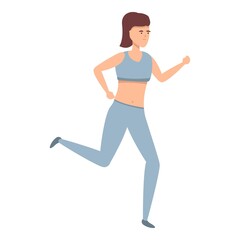 Fototapeta na wymiar Running girl icon cartoon vector. Sport wear. Gym active