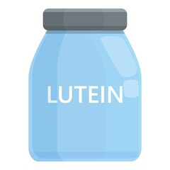 Lutein jar icon cartoon vector. Food vitamin. Natural healthy
