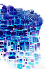 A portrait of a man with a tribal face painting. Paintography