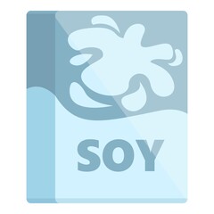 Soy milk pack icon cartoon vector. Food stevia. Vegan alternative