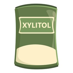 Xylitol powder icon cartoon vector. Food stevia. Protein artificial