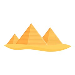 Great pyramid icon cartoon vector. Egypt desert. Travel scene