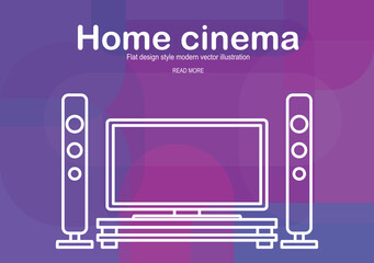 Home cinema icon illustration.line icon.vector illustration design