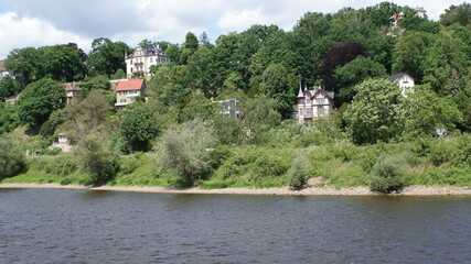 Villa, Elbe, Dresden, Wasser, fluss