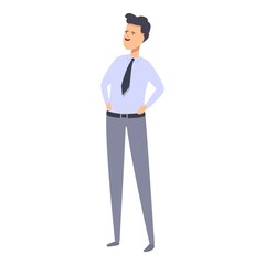 Happy manager icon cartoon vector. Social emotion. Customer strategy