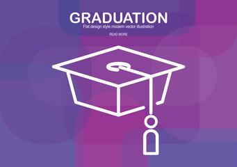 Vector graduation icon. Education.line icon.vector illustration design