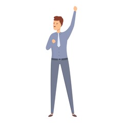 Business win icon cartoon vector. Emotion brain. Strategy mind