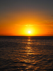 stunning sunset over the Caribbean ocean