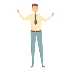 Father emotional happy icon cartoon vector. Business marketing. Social strategy