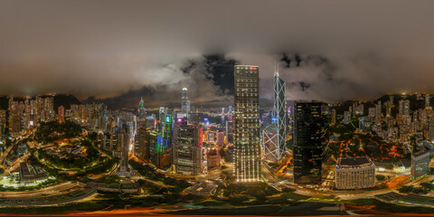Hong Kong City 360 panorama  photos - obrazy, fototapety, plakaty