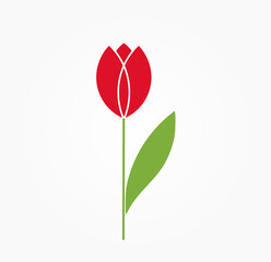 Red tulip flower icon.