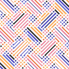 Abstract Colorful Line And Square Geometric Pattern
