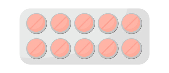 Plate with pills Medical icon. Vector illustration