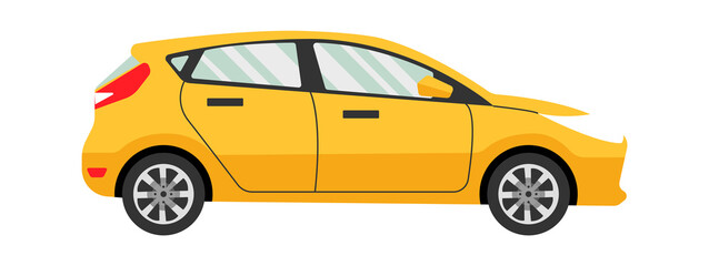 Hatchback car Public Transport. Vector illustration