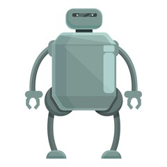 Robot support icon cartoon vector. Cute toy. Computer science