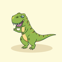 Cartoon Tyrannosaurus angry. Animal vector illustration