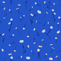 Seamless background with daisies. - 508017077