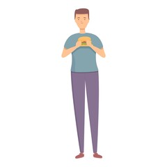 Burger stress reduction icon cartoon vector. Mistake lifestyle. Diet economy