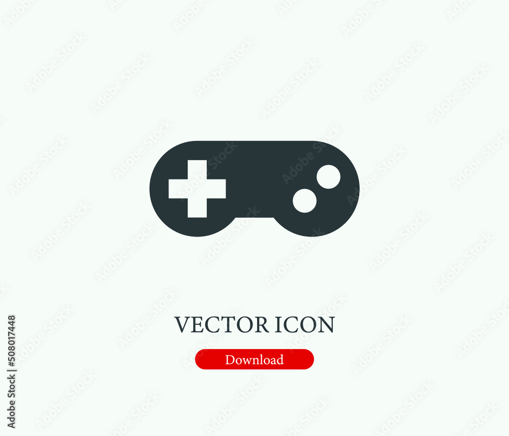 Poster gamepad vector icon. editable stroke. symbol in line art style for design, presentation, website or 