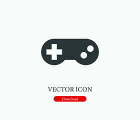 Gamepad vector icon. Editable stroke. Symbol in Line Art Style for Design, Presentation, Website or Mobile Apps Elements, Logo.  Gamepad symbol illustration. Pixel vector graphics - Vector