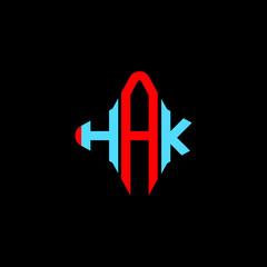 HAK letter logo creative design with vector graphic - obrazy, fototapety, plakaty