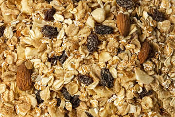 Muesli and Granola. Healthy food. Background. Photo